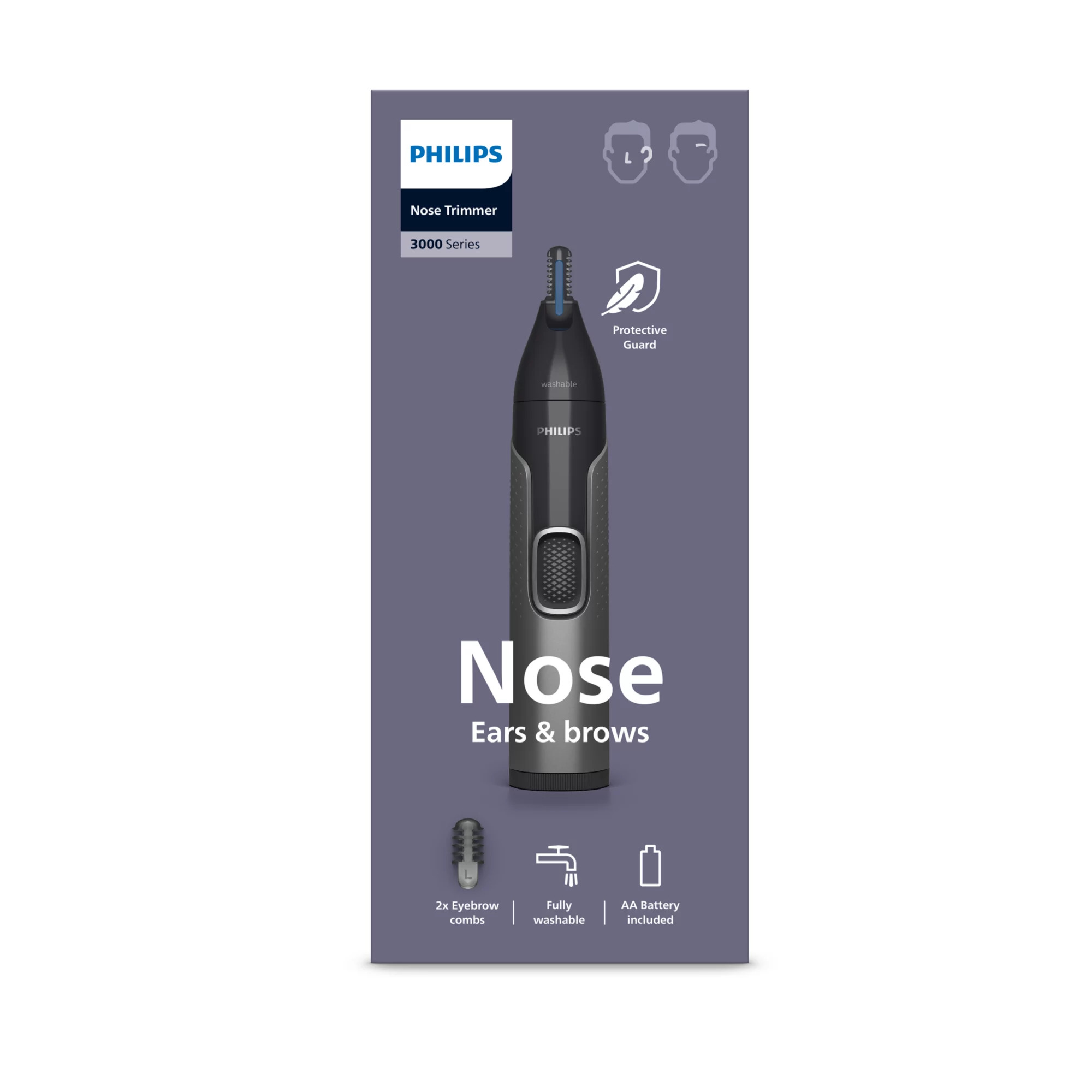 Philips 3000 series Nose Trimmer Series 3000 NT3650/16 Washable nose, ear and eyebrow trimmer with 2 combs – image 2