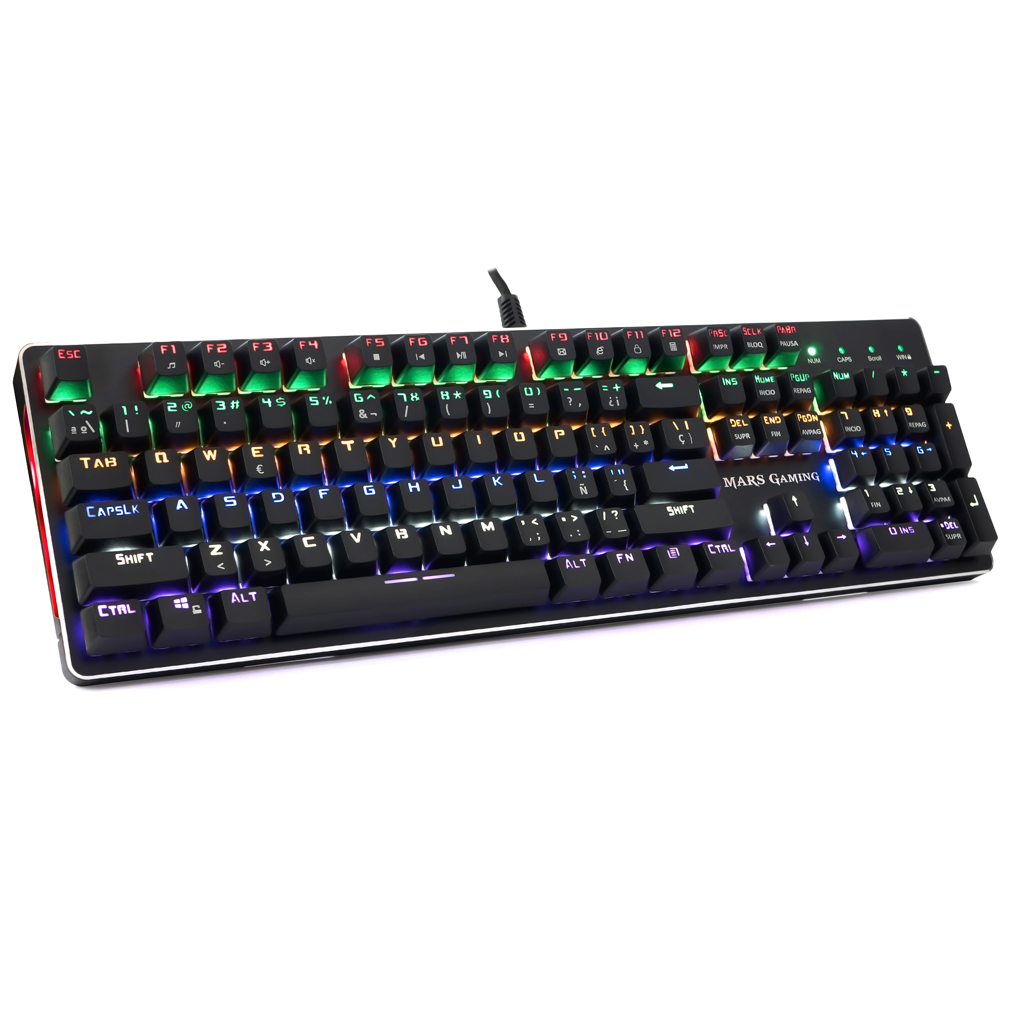 Mars Gaming MK4BR keyboard USB QWERTY English, Spanish Black