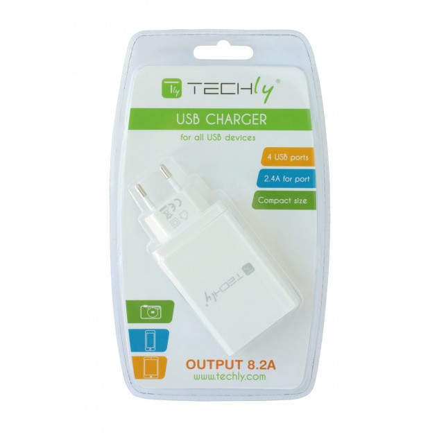 Techly IPW-USB-4P82 mobile device charger Digital camera, MP3, MP4, Smartphone, Tablet White AC Indoor – image 2