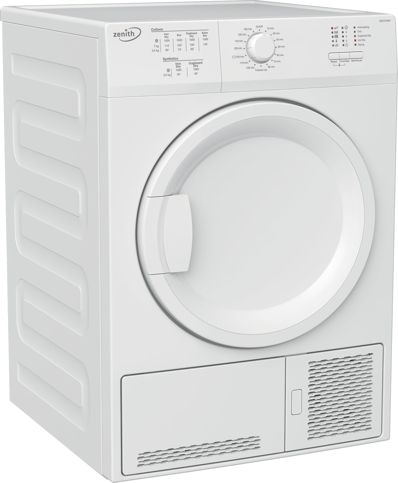 Zenith ZDCT700W 7kg Condenser Tumble Dryer with B energy rating – image 2