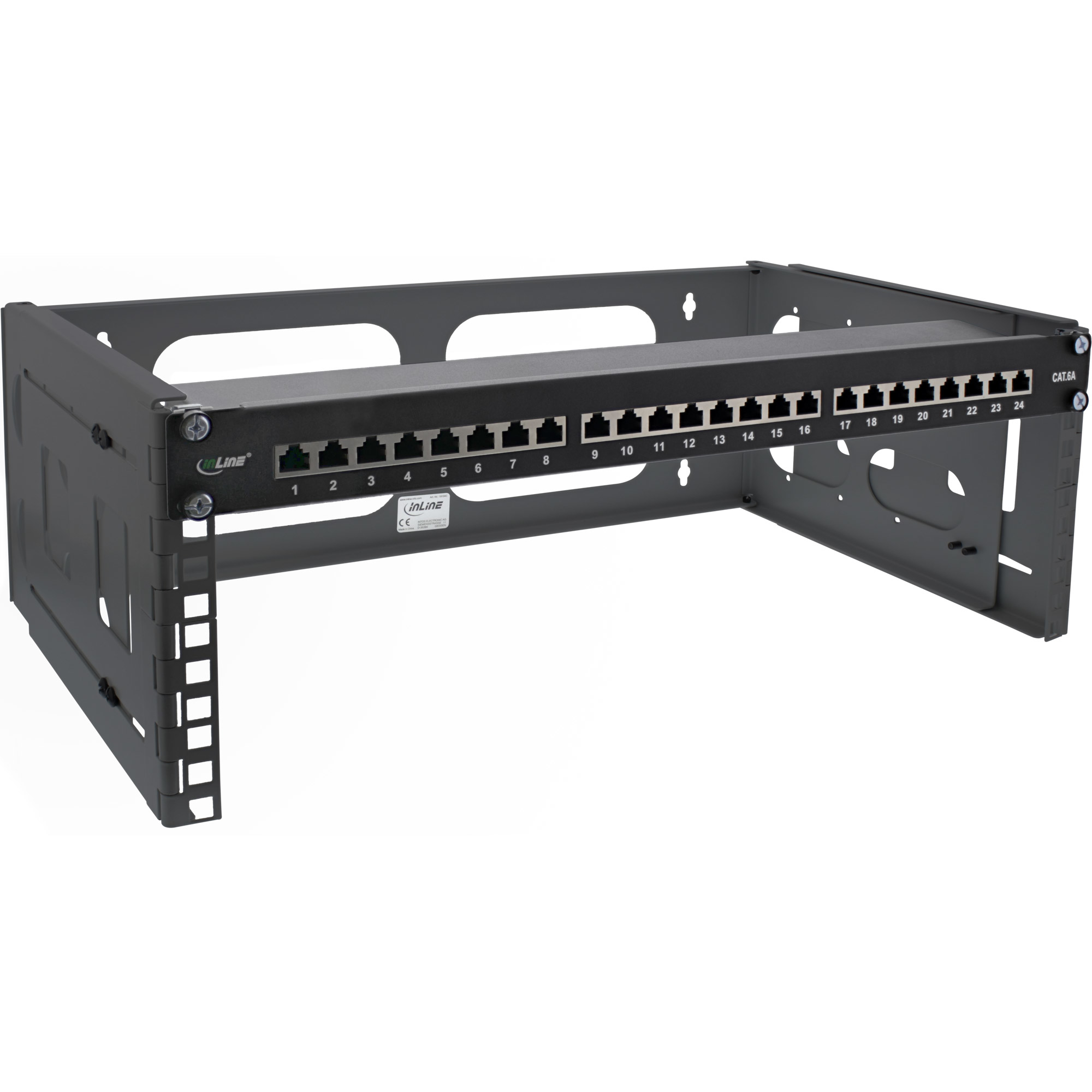 InLine 19" foldable rack, 4U, 24-40cm depth, black – image 2