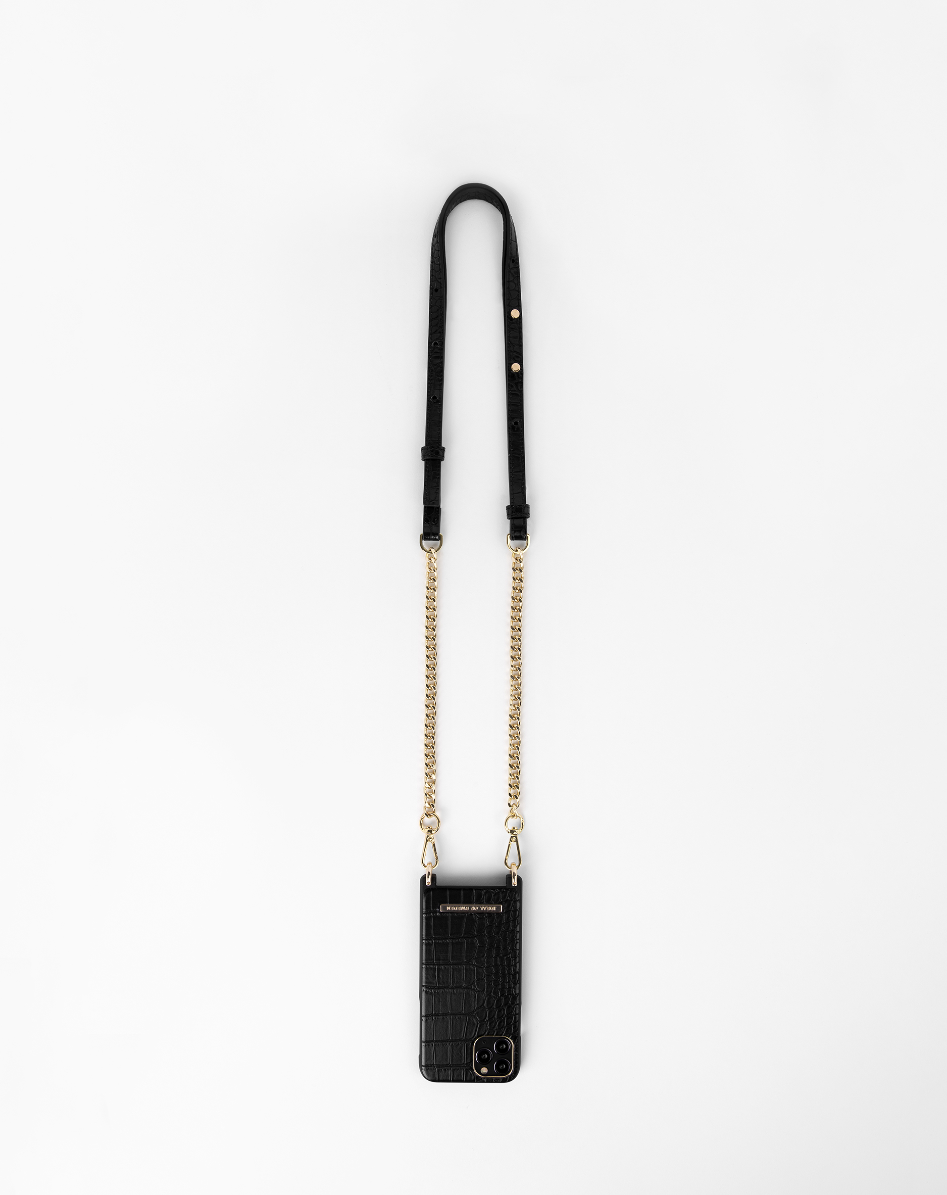 iDeal of Sweden Necklace Case iPhone 13 Mini Jet Black Croco