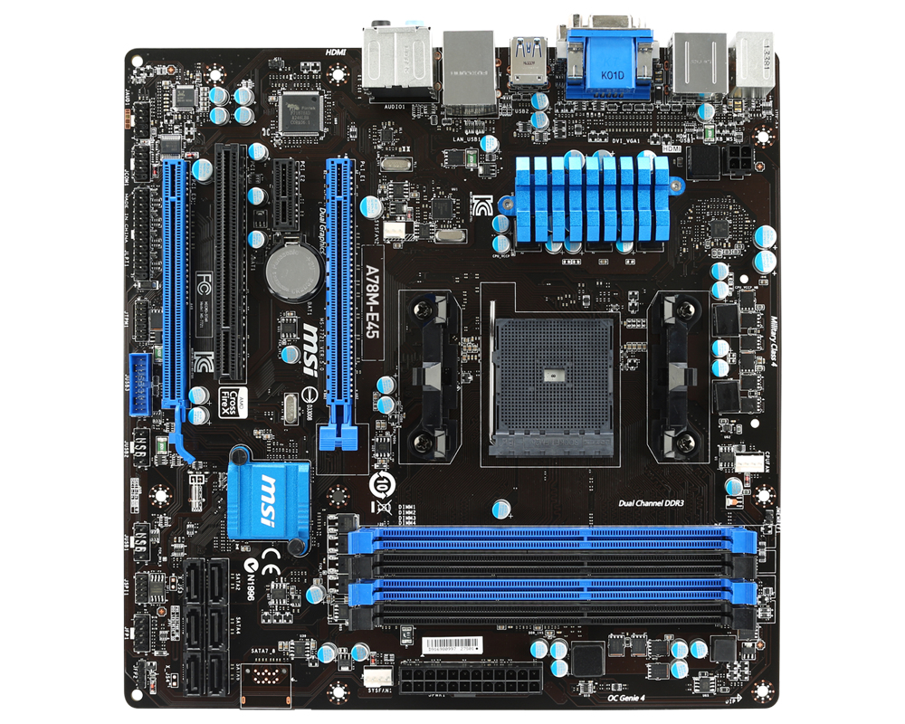 MSI A78M-E45 AMD A78 Socket FM2+ micro ATX – image 3