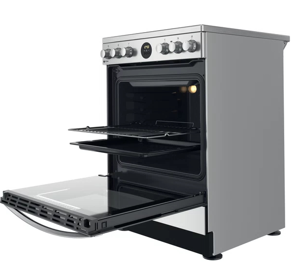 Indesit IS67V8CHX/E cooker Freestanding cooker Electric Ceramic hob Stainless steel – image 2