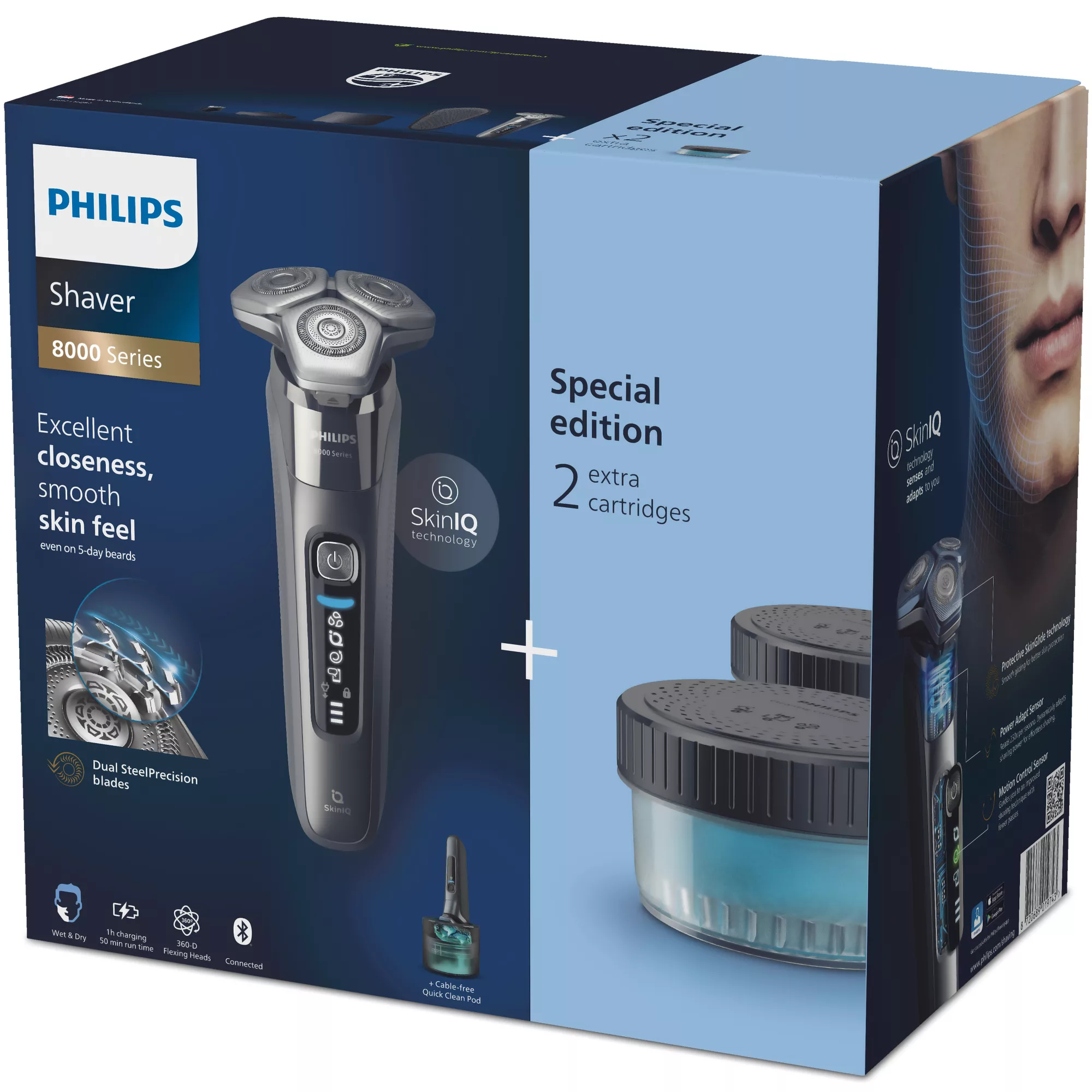 Philips SHAVER Series 8000 S8697/77 men's shaver Rotation shaver Trimmer Black, Chrome – image 3