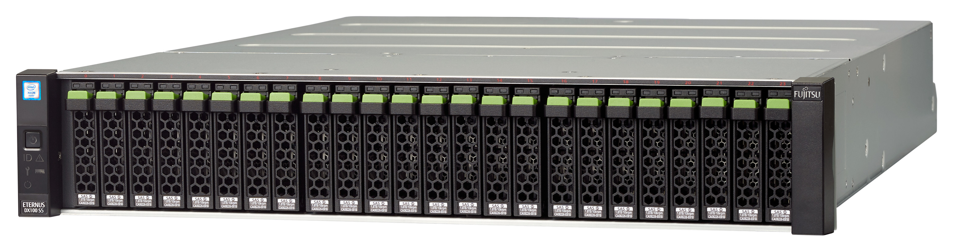 Fujitsu ETERNUS DX100 S5 hårddiskar 21,6 TB Rack (2U) Svart
