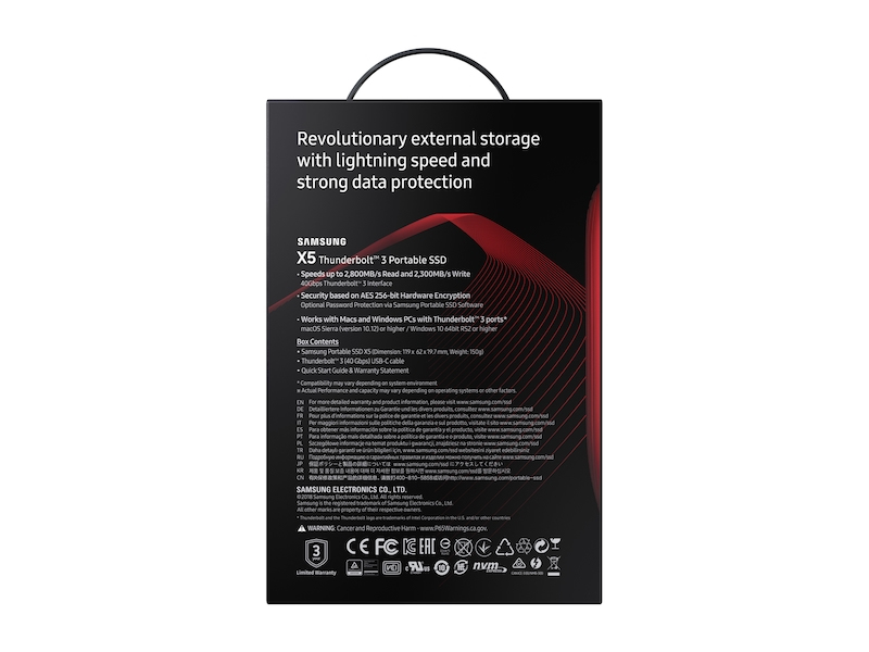 Samsung X5 Thunderbolt technology 1 TB USB Type-C Black, Red, Silver image 11