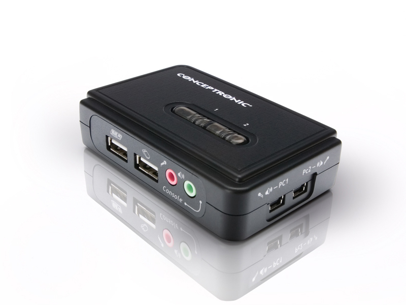 Conceptronic 2 ports USB KVM Switch w/ audio – image 2