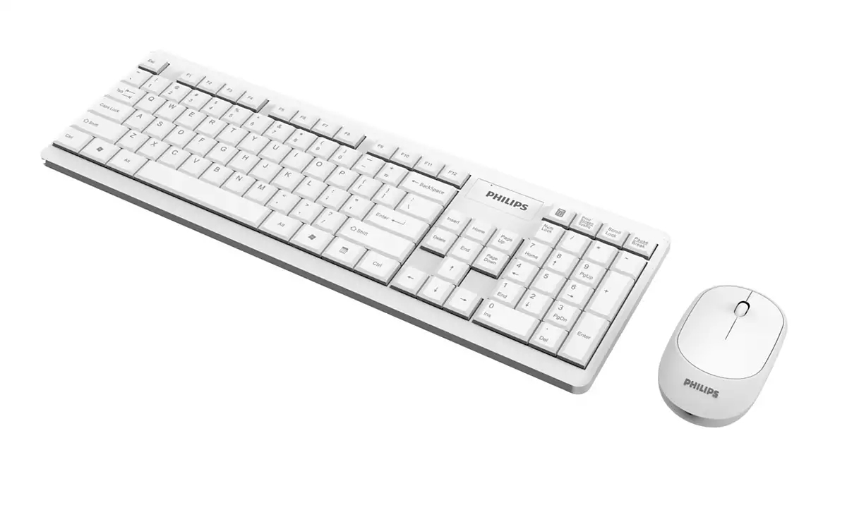 Philips SPT6314W/93 keyboard Mouse included Universal RF Wireless + USB QWERTY English White – image 2