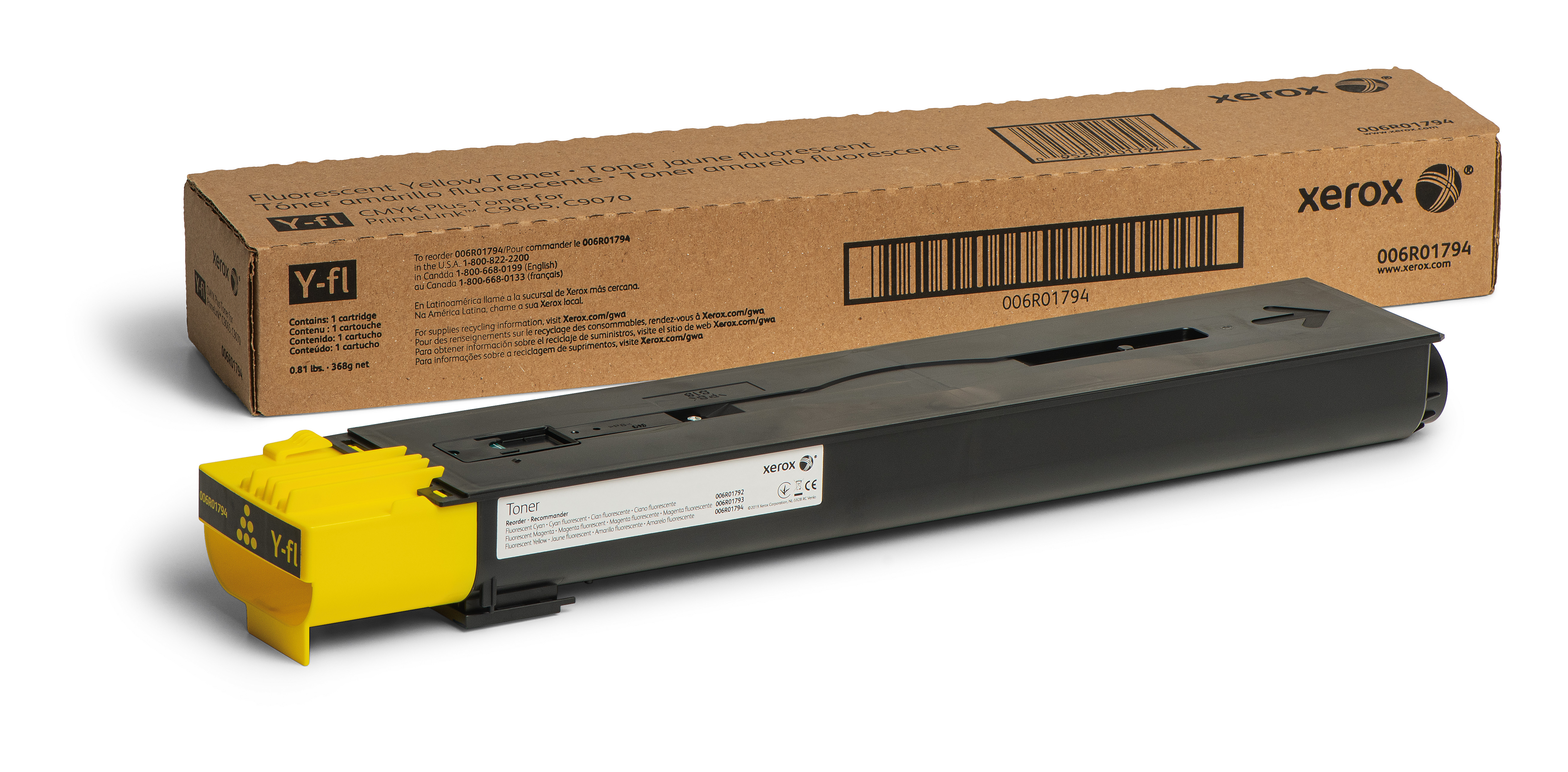 Xerox - Fluorescent yellow - original - toner cartridge - for PrimeLink C9065, C9070