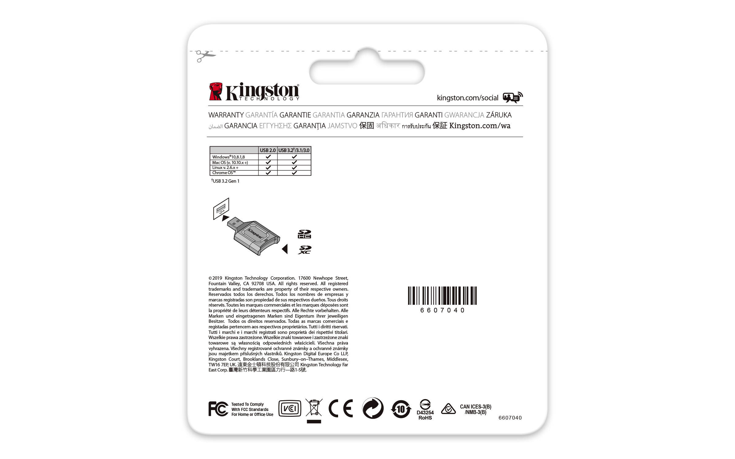 Lector SD Kingston Technology MobileLite Plus - USB 3.2 - Admite UHS-I/UHS-II - MLP Lector SD Kingston Technology MobileLite Plus - USB 3.2 - Admite UHS-I/UHS-II - MLP