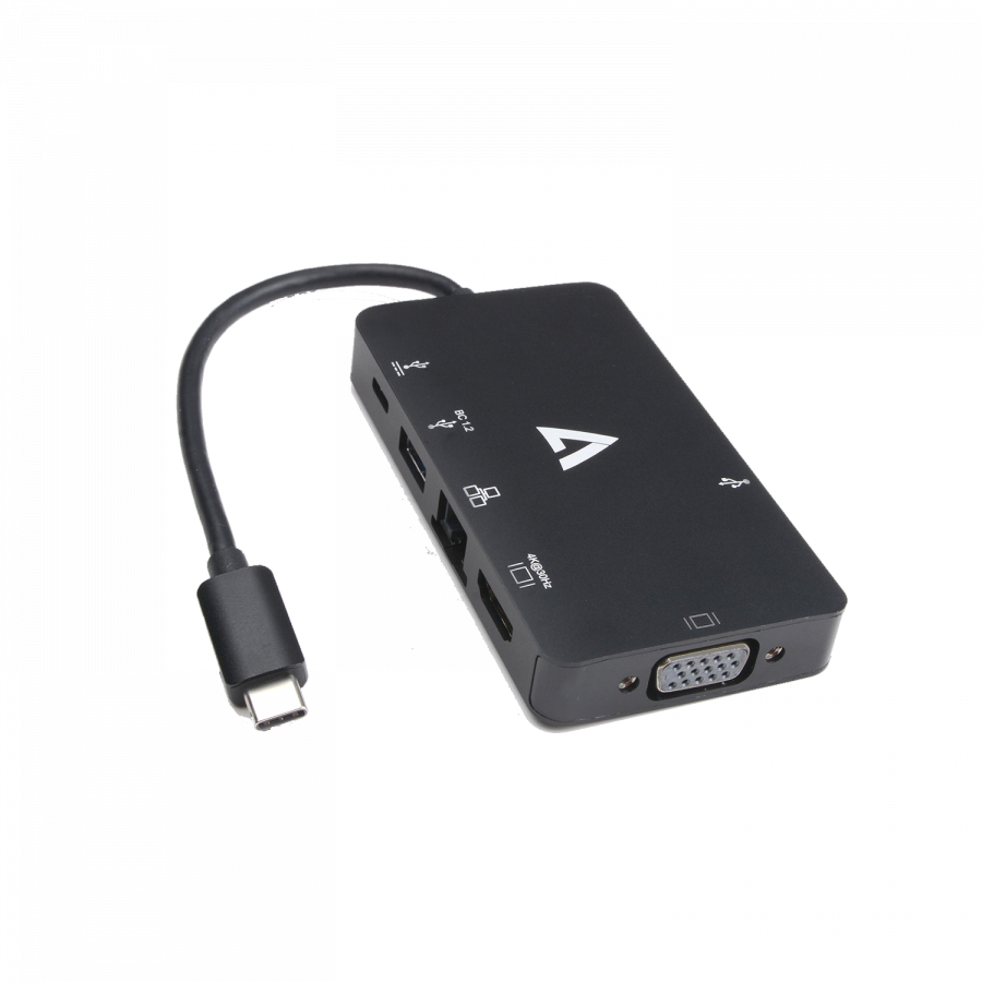 V7 V7UC-U3CRJ45HDVG-BLK USB-grafikadapter 3840 x 2160 pixlar Svart