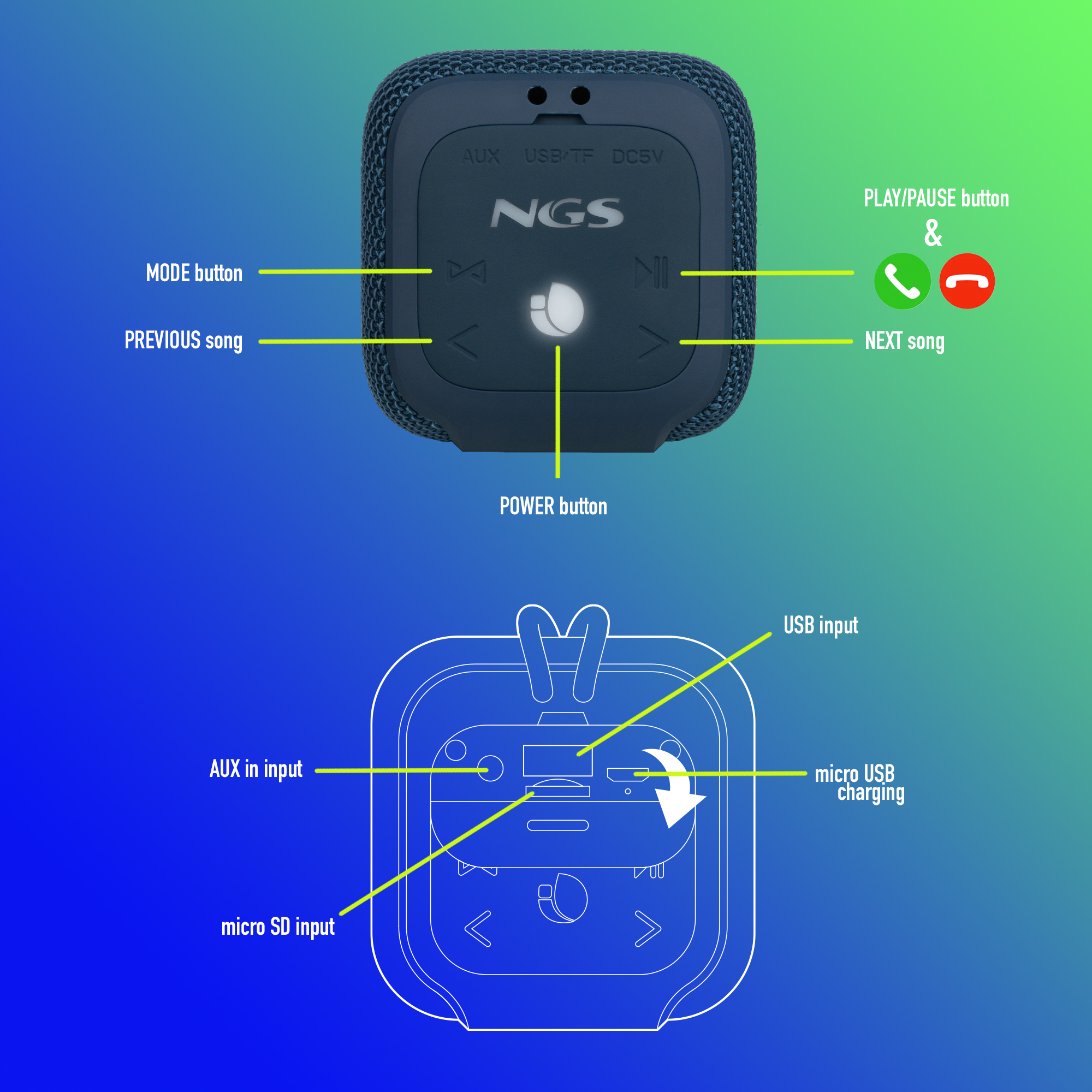 NGS Roller Coaster Stereo portable speaker Blue 10 W image 9