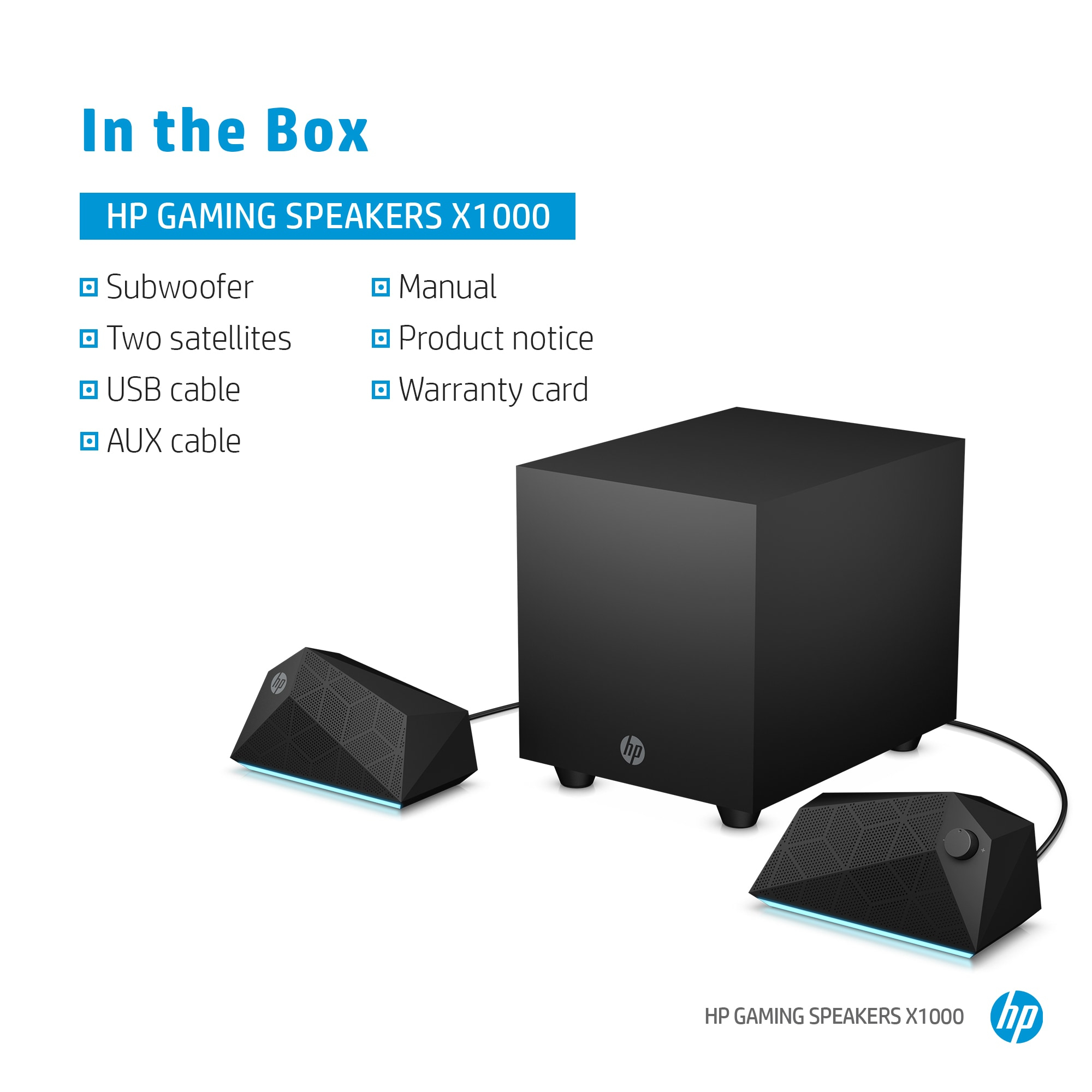 HP X1000 speaker set 30 W PC/Laptop Black 2.1 channels 6 W image 9