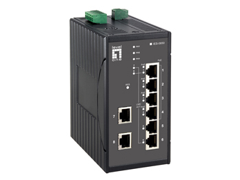 LevelOne 4 x 802.3af PoE + 4 FE Web Smart Switch -40 ~ 75C, DIN-rail