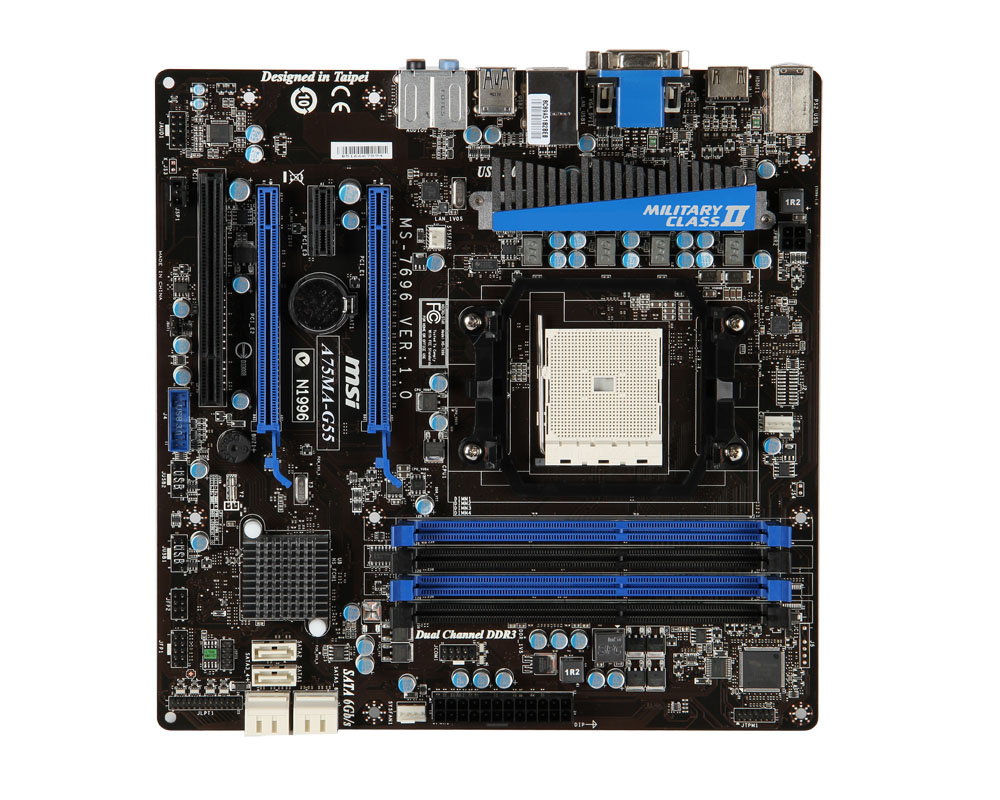 MSI A75MA-G55 motherboard AMD A75 Socket FM1 micro ATX
