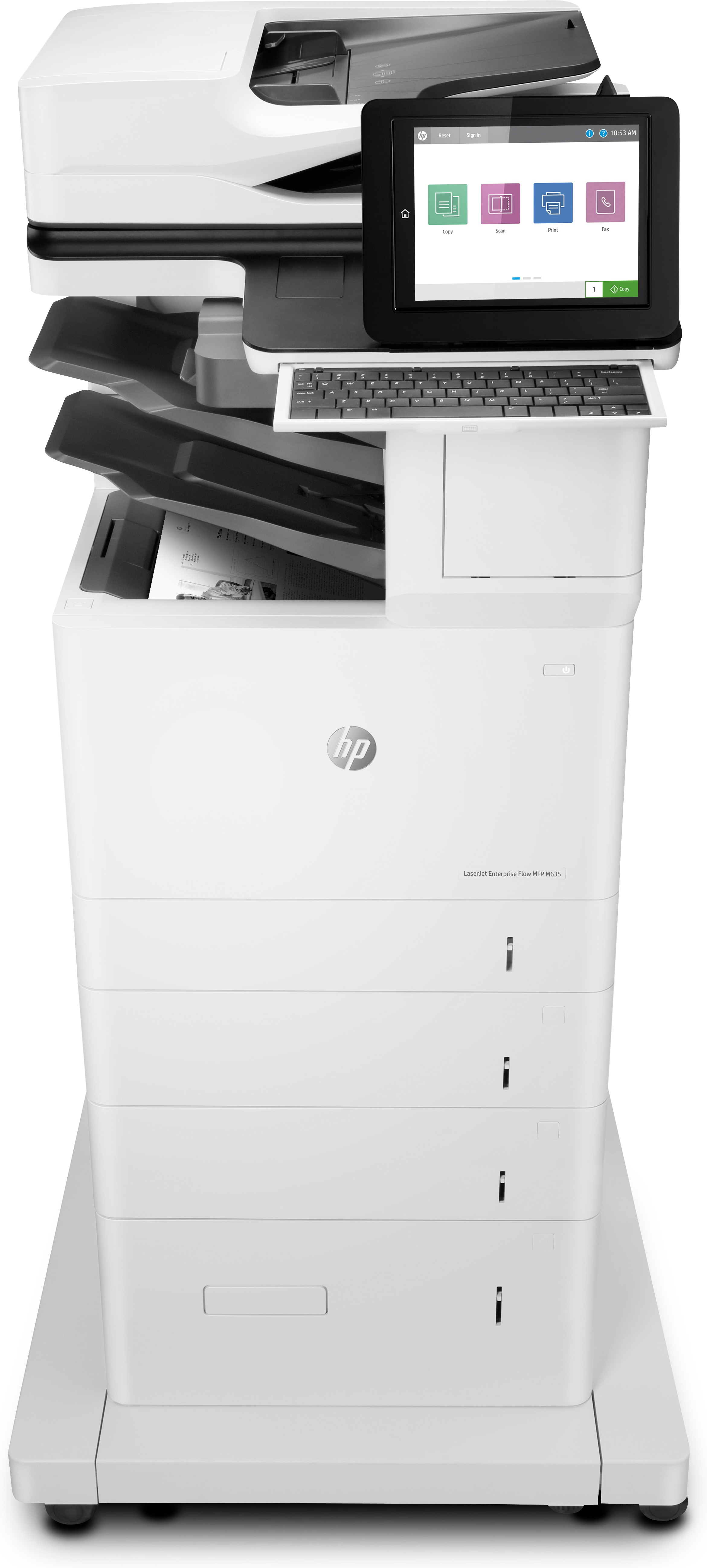 HP LaserJet Enterprise Flow MFP M635z, Skriv ut, kopiera, skanna, fax, Skanna till e-post; Dubbelsidig utskrift; ADF för 150 ark; Energieffektiv; Hög säkerhet
