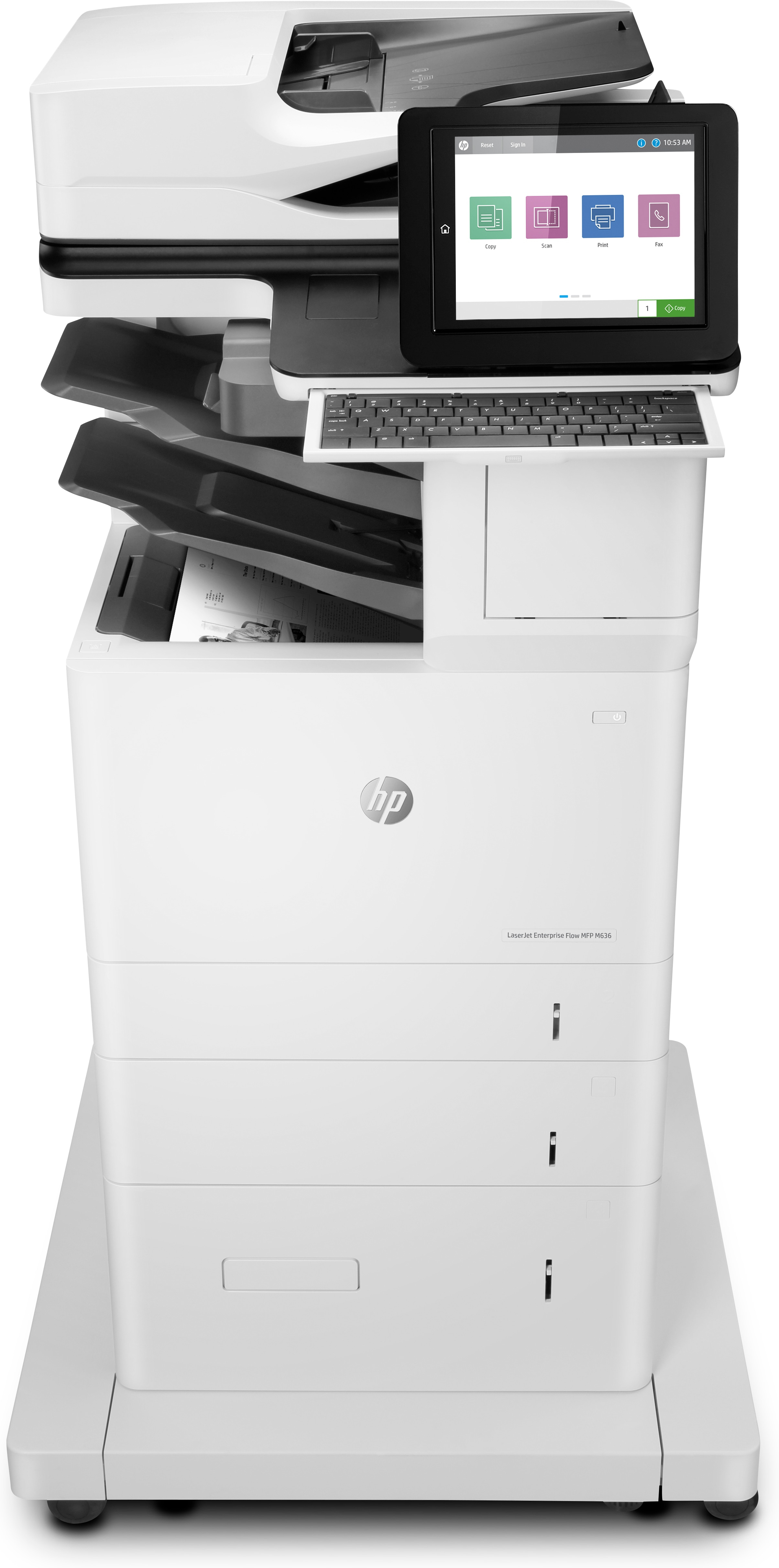 HP LaserJet Enterprise Flow MFP M636z, Skriv ut, kopiera, skanna, fax, Skanna till e-post; Dubbelsidig utskrift; ADF för 150 ark; Energieffektiv; Hög säkerhet