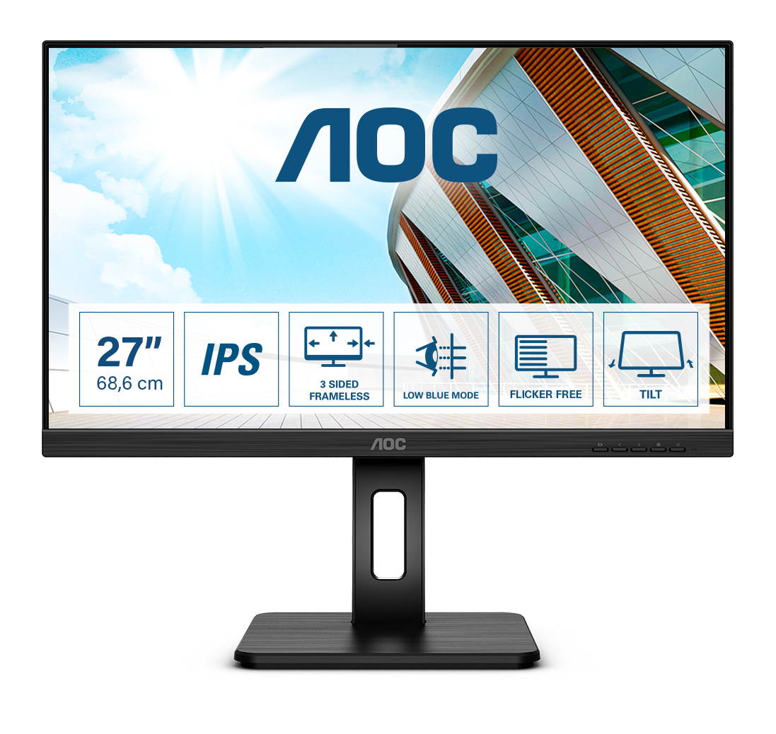 AOC P2 27P2Q LED display 68,6 cm (27') 1920 x 1080 pixlar Full HD Svart