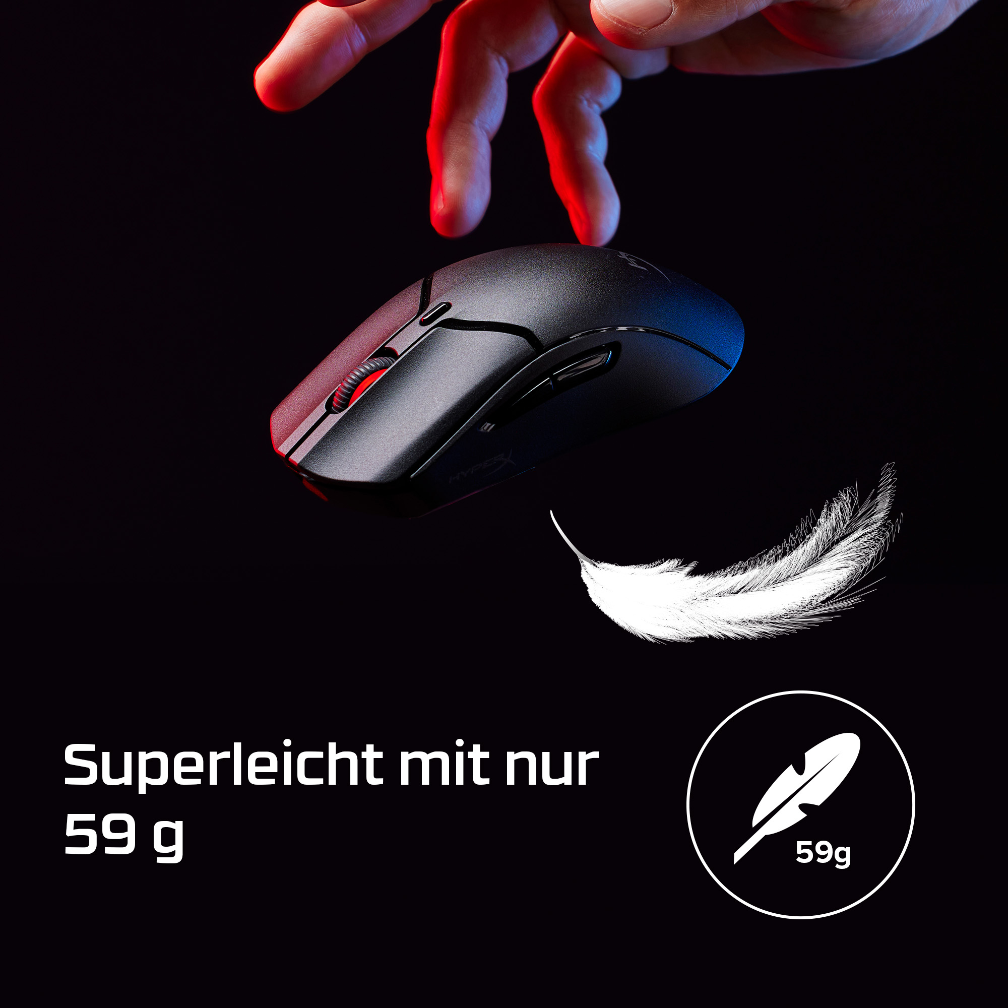 HyperX Pulsefire Haste 2 – Wireless-Gaming-Maus (Schwarz)