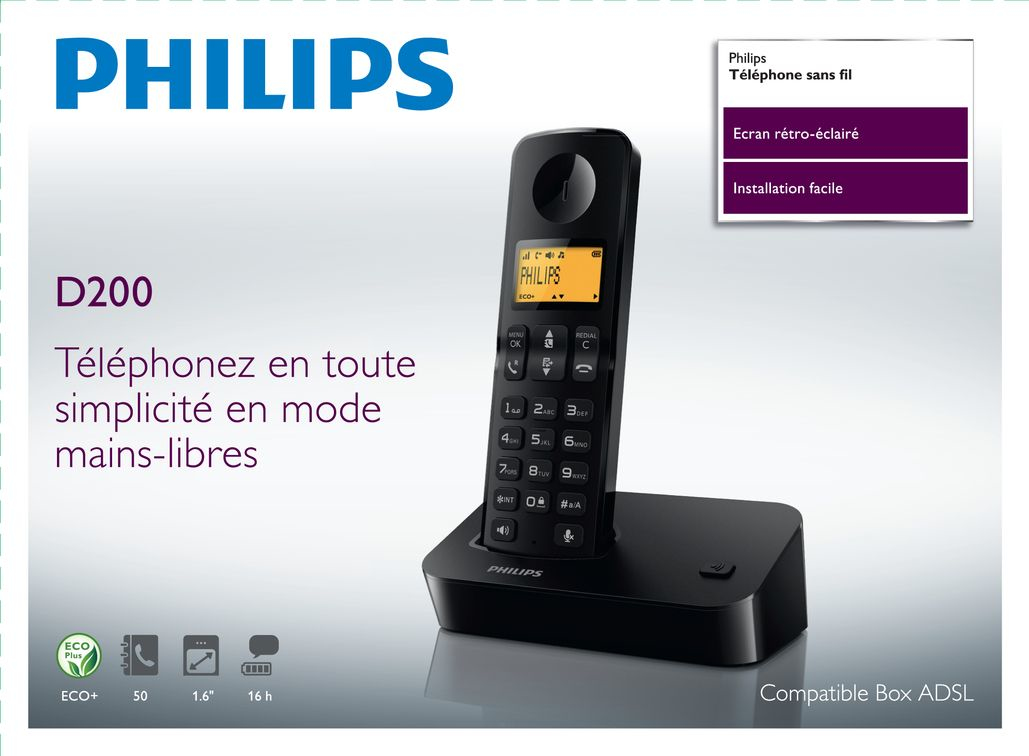 Philips Cordless phone D2001B/FR – image 3