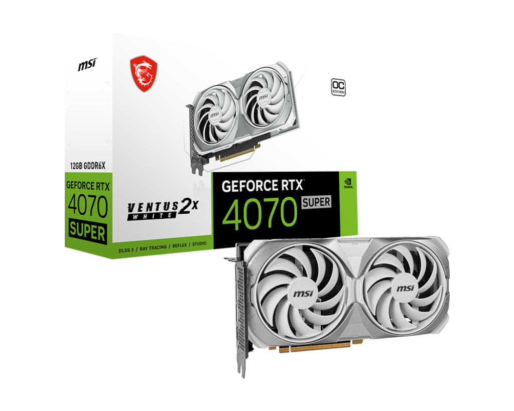 MSI GeForce RTX 4070 SUPER 12G VENTUS 2X WHITE OC – image 1