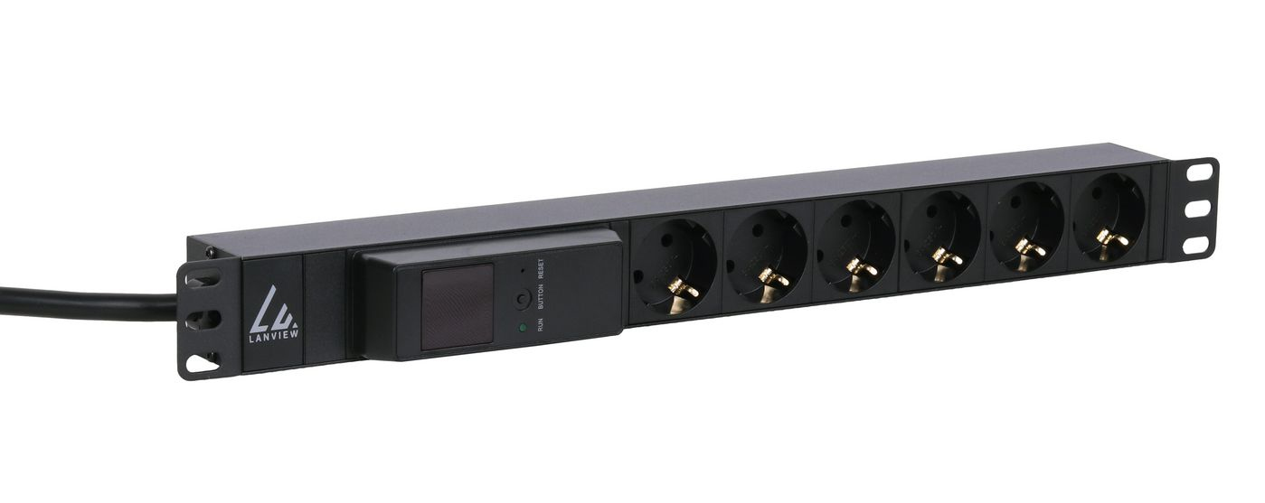 Lanview LVR261876S power distribution unit (PDU) 6 AC outlet(s) 1U Black – image 2