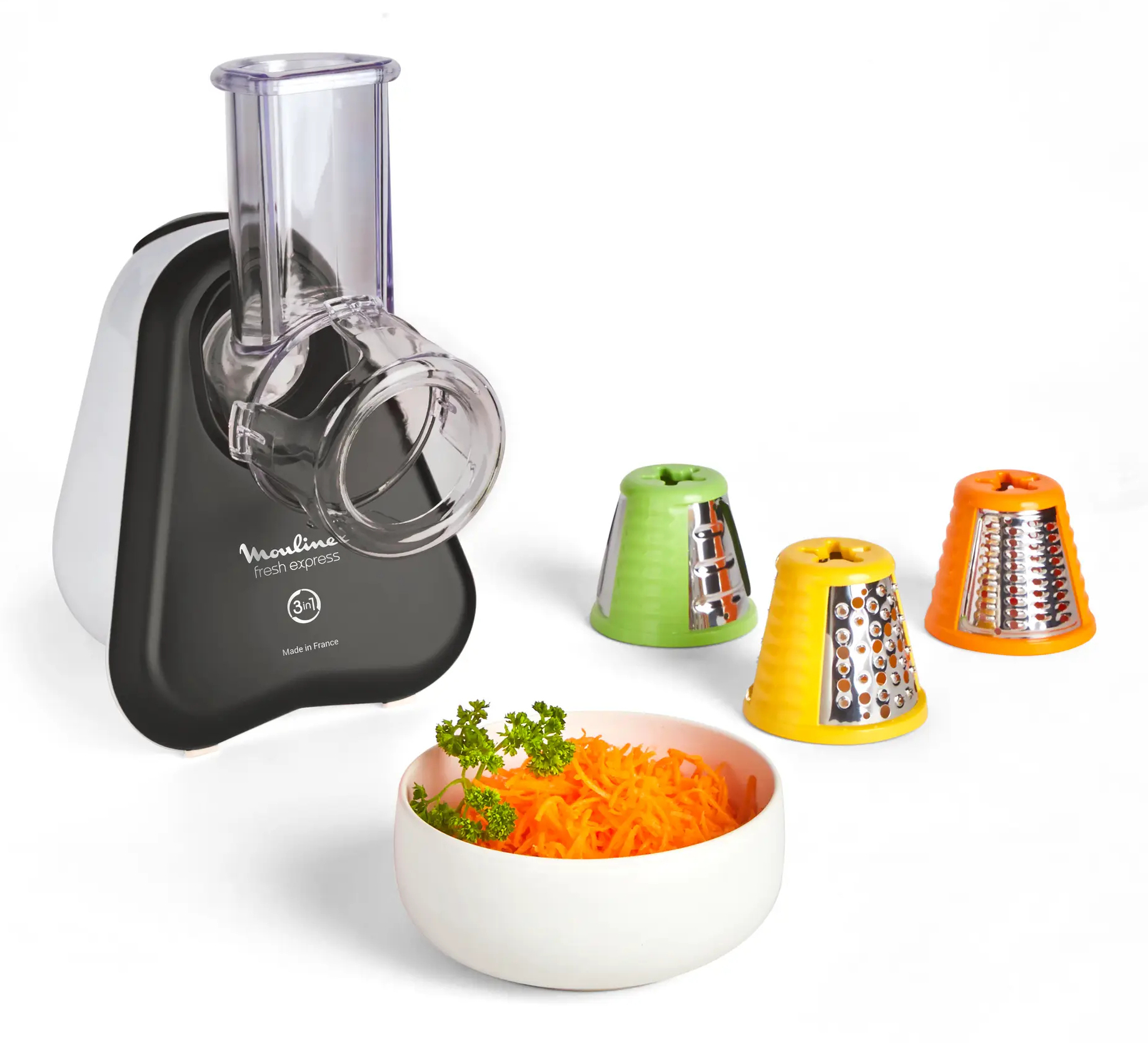 Moulinex Fresh Express DJ753B10 electric grater/spiralizer Plastic Black, White – image 1