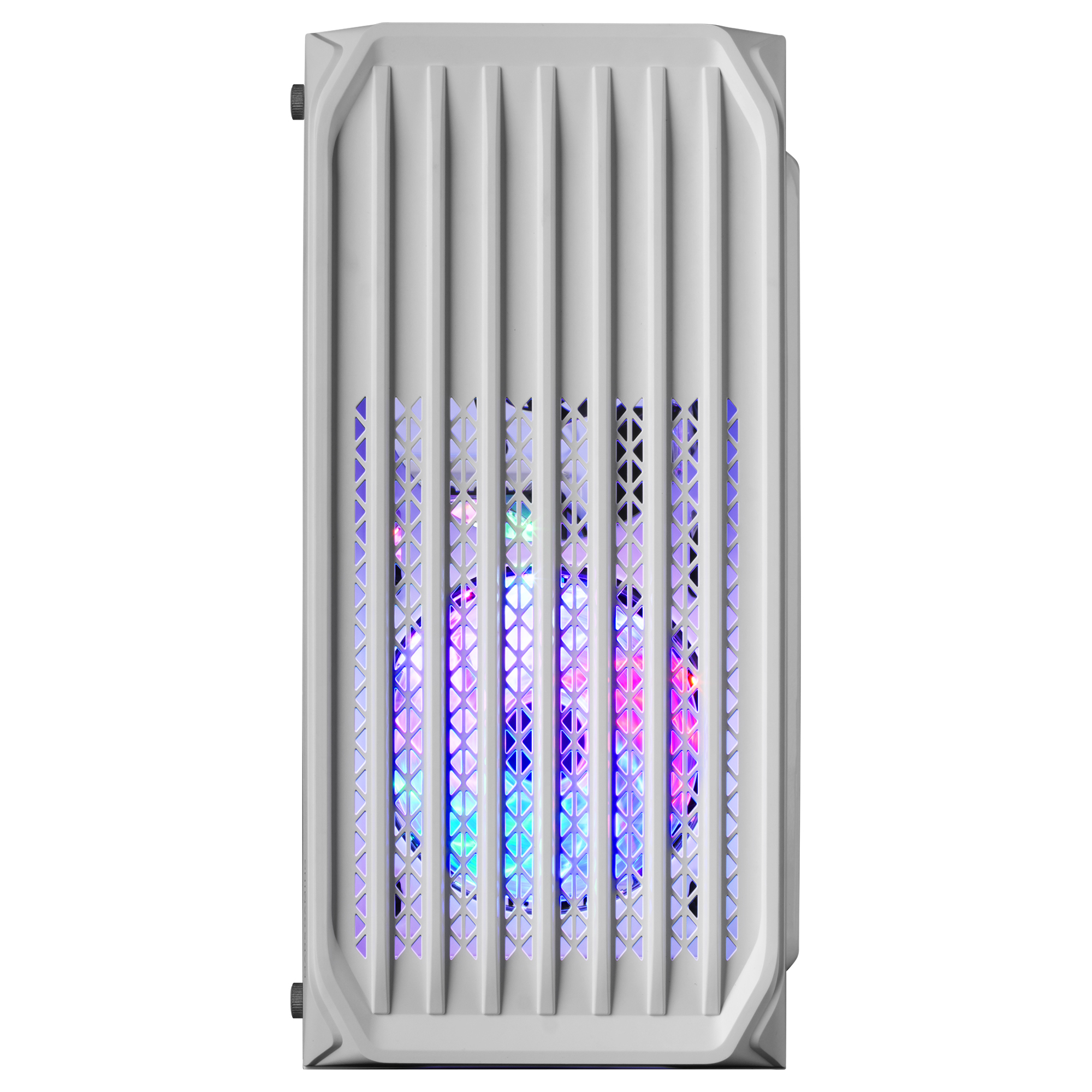 Mars Gaming MC-S2 White Compact Micro-ATX Gaming PC Case 2 FRGB Rainbow Fans with Front Grille Full Side Window – image 2