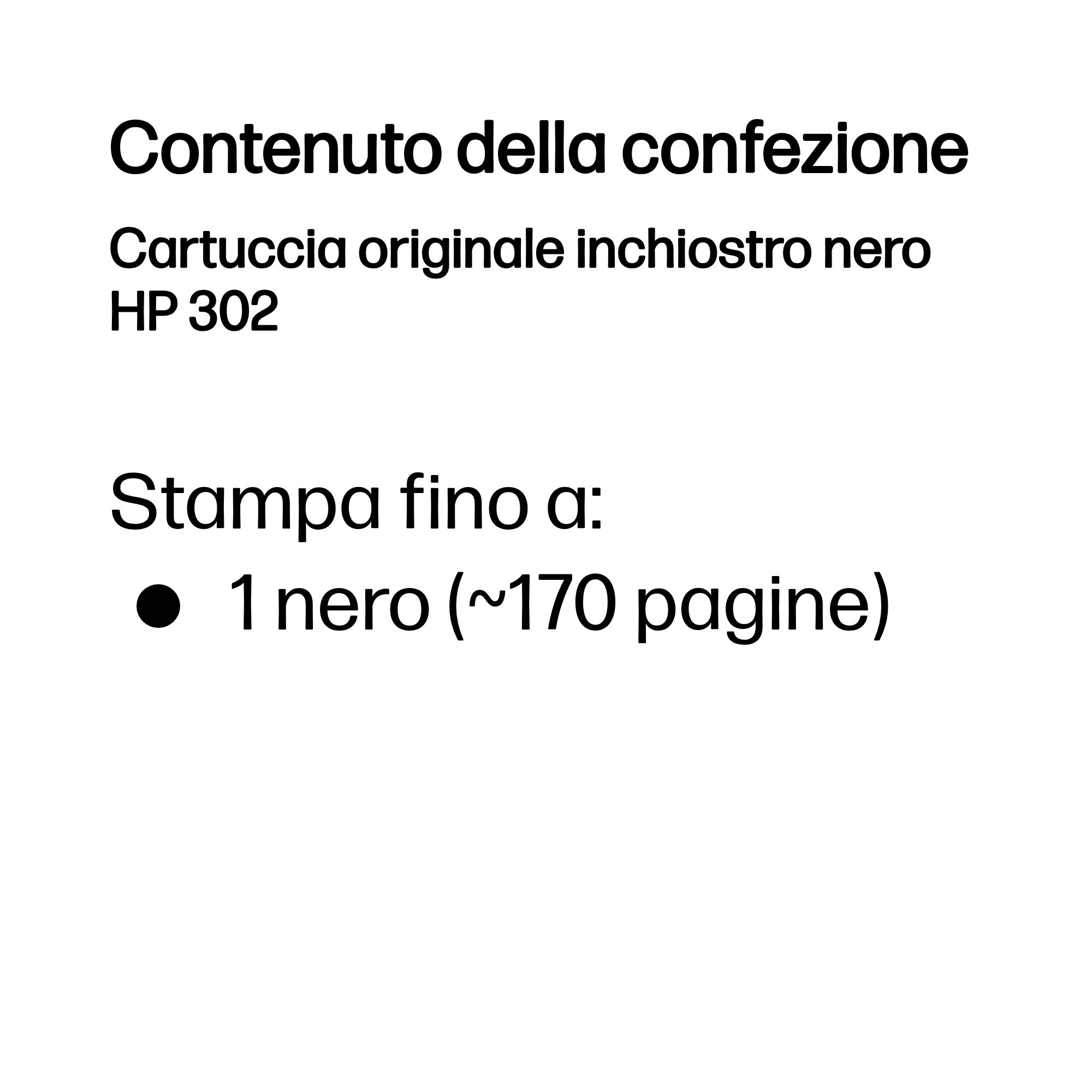 HP 302 Black Original Ink Cartridge - Ink - [K] - per HP DeskJet 1100, 2100, 2200, 3600, 3800 - Miniatura 3
