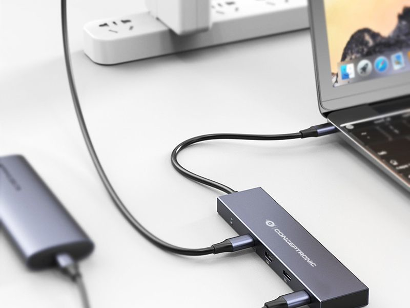 Conceptronic HUBBIES14G interface hub USB 3.2 Gen 2 (3.1 Gen 2) Type-C 10000 Mbit/s Grey – image 5