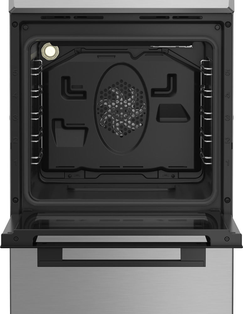 Indesit I5G5PMX cooker Freestanding cooker Electric/Gas Gas Stainless steel – image 2