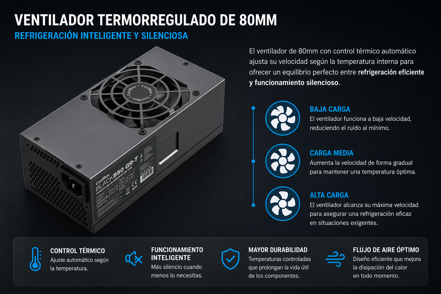 CoolBox COO-FA550TGR power supply unit – image 4