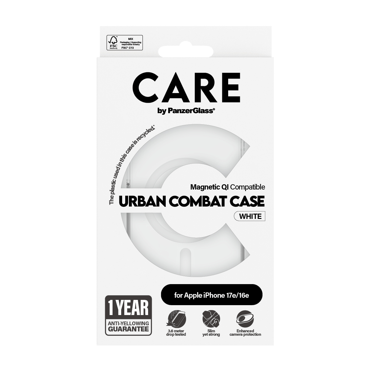 PanzerGlass CARE™ by PanzerGlass® Urban Combat Case Transparent w. White Qi Compatible iPhone 17e | 16e – image 3