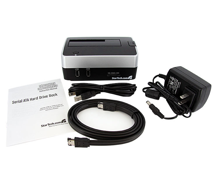 StarTech.com SATDOCKCRH laptop dock/port replicator Black, Silver – image 4