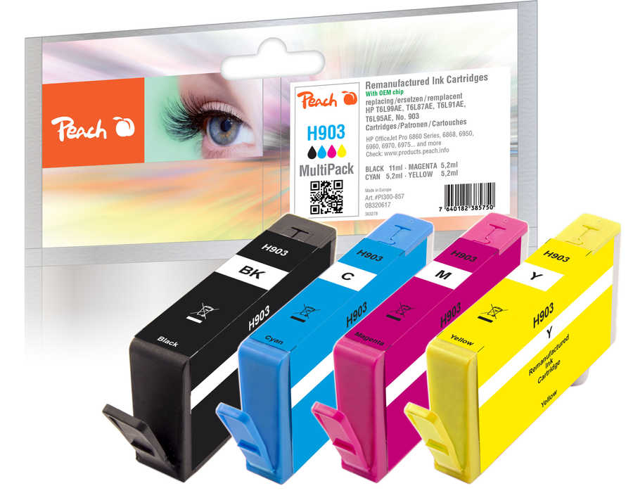 Peach 320617 ink cartridge 4 pc(s) Compatible Standard Yield Black, Cyan, Magenta, Yellow