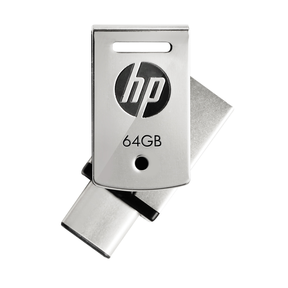 PENDRIVE HP X5000M 64GB USB3.1  OTG ACERO INOX.