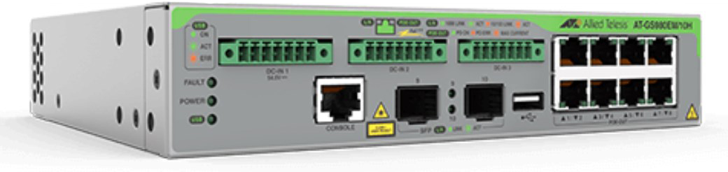 Allied Telesis CentreCOM GS980EM/10H - Switch - L3 - managed - 8 x 10/100/1000 (PoE++) + 2 x Gigabit SFP - rack-mountable - PoE++