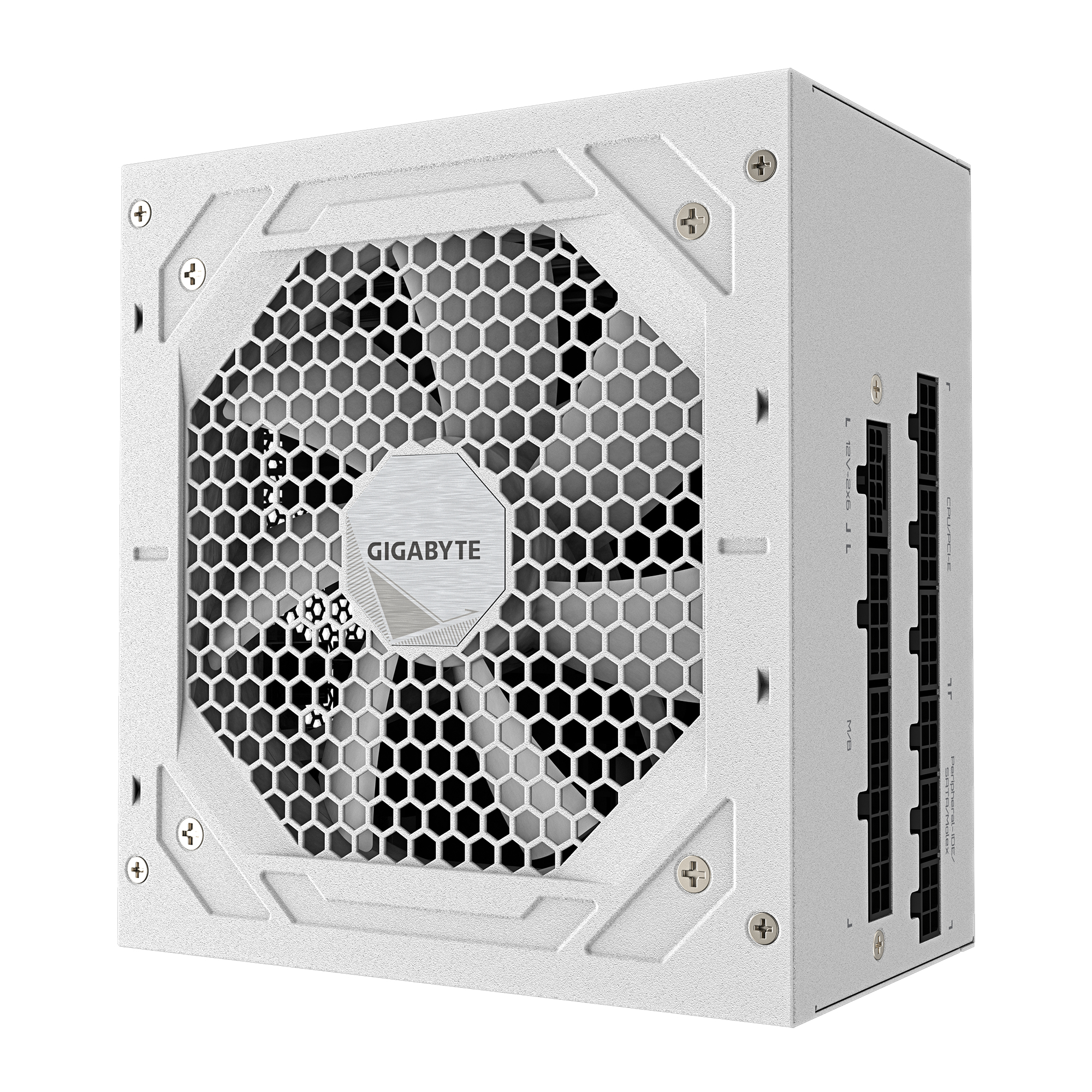 Fuente de Poder 850W 80+Gold Gigabyte UD850GM PG5 V2 . 1x 24pin, 2x 8pin CPU, 4x 8pin PCIE, 1x 12VHPWR, Color Blanco