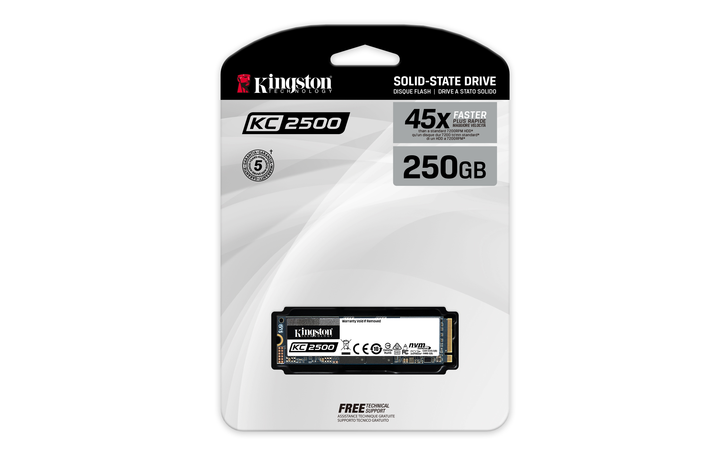 Kingston Technology KC2500 250 GB M.2 PCI Express 3.0 NVMe 3D TLC image 4