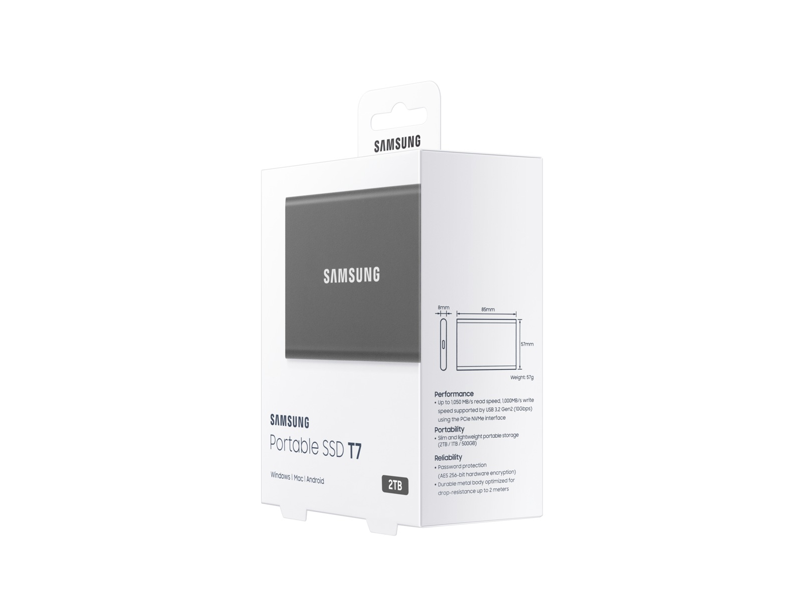 Samsung T7 2 TB USB Type-C 3.2 Gen 2 (3.1 Gen 2) Titanium image 11