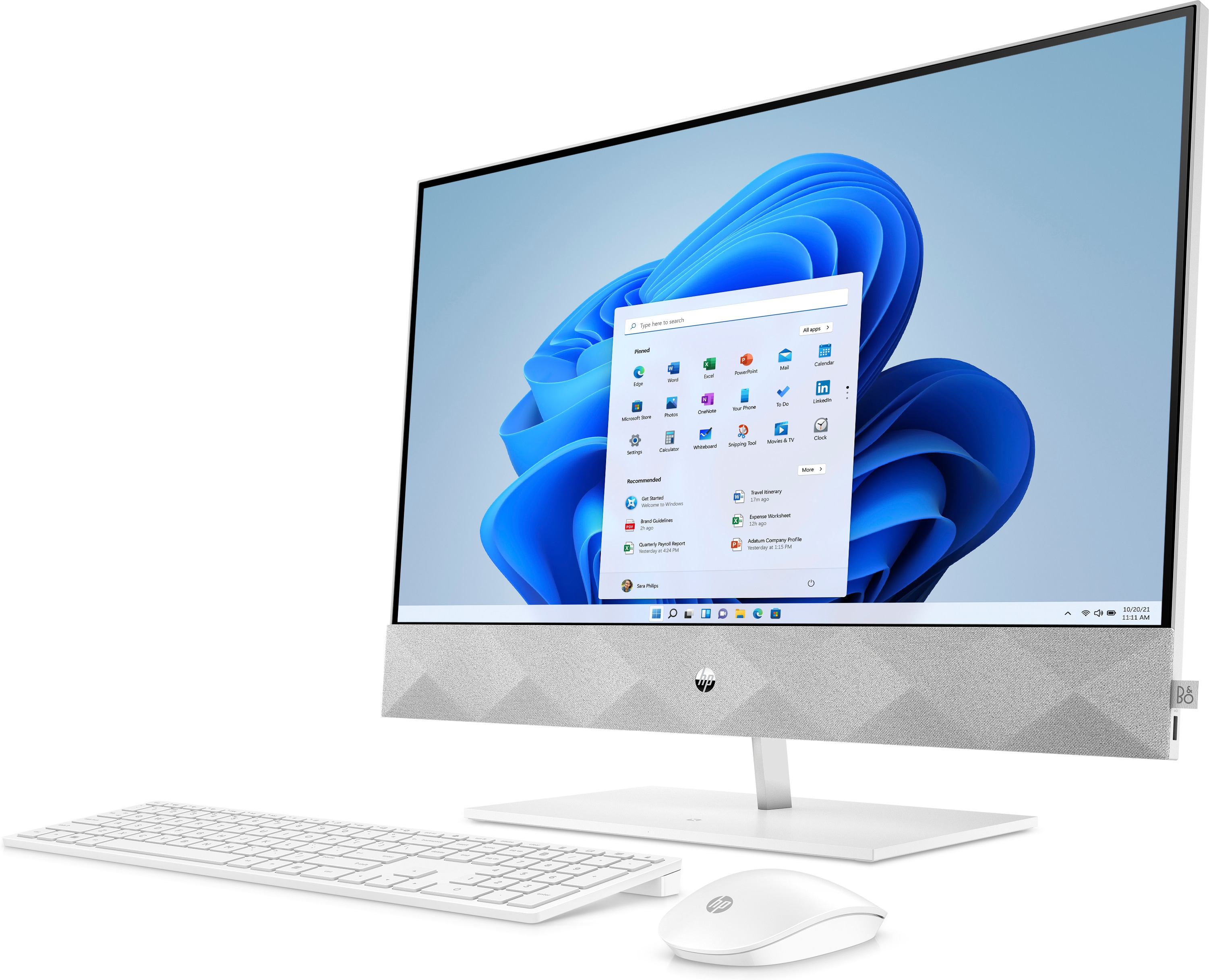 HP Pavilion 27-d1007na Intel® Core™ i7 i7-11700T 68.6 cm (27″) 1920 x 1080 pixels All-in-One PC 8 GB DDR4-SDRAM 1 TB SSD Windows 11 Home Wi-Fi 5 (802.11ac) White image 2