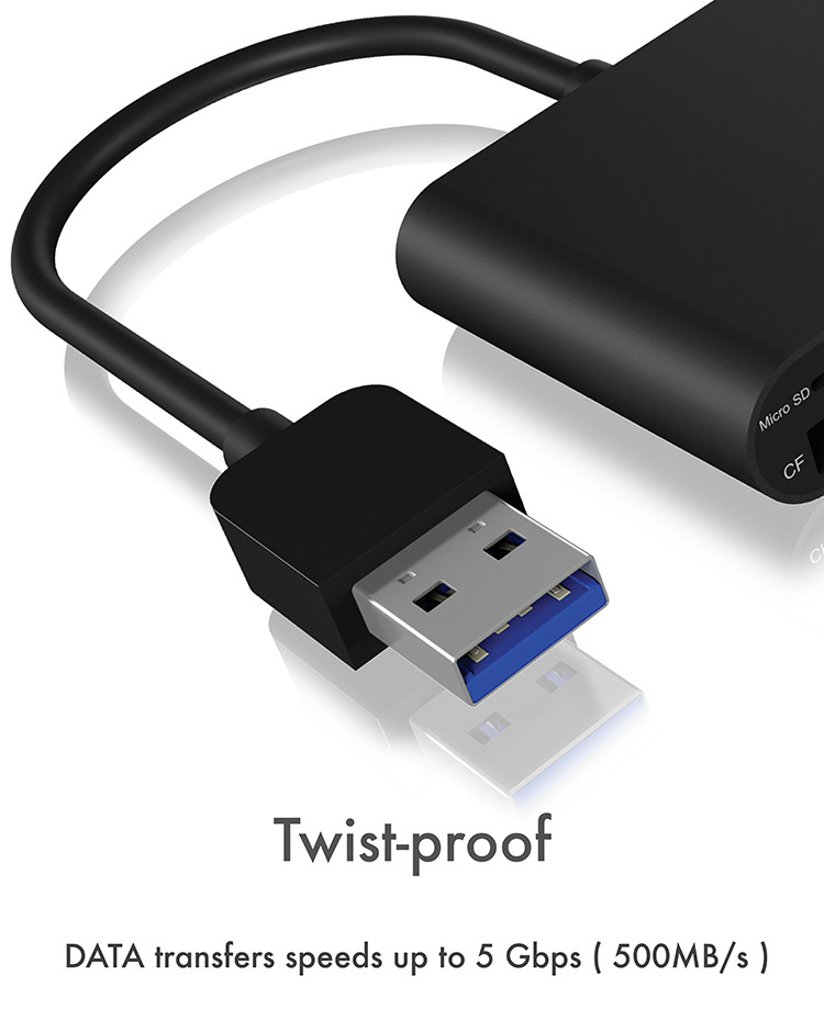 ICY BOX IB-CR301-U3 card reader USB 3.2 Gen 1 (3.1 Gen 1) Black – image 9