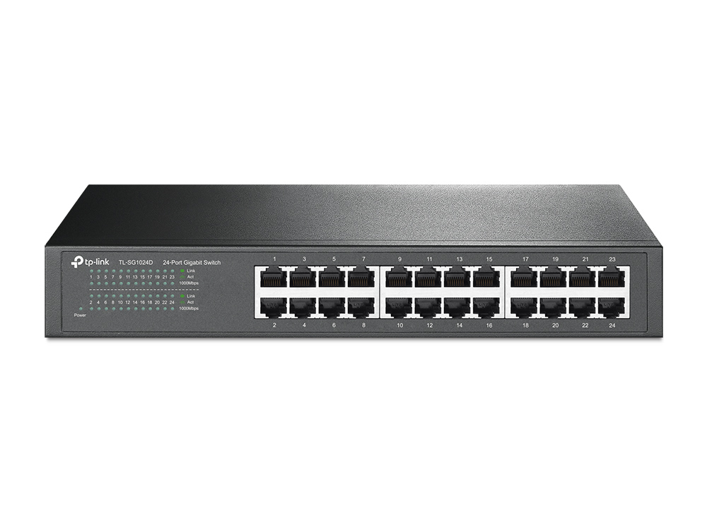 TP-Link TL-SG1024D Ohanterad Gigabit Ethernet (10/100/1000) Grå