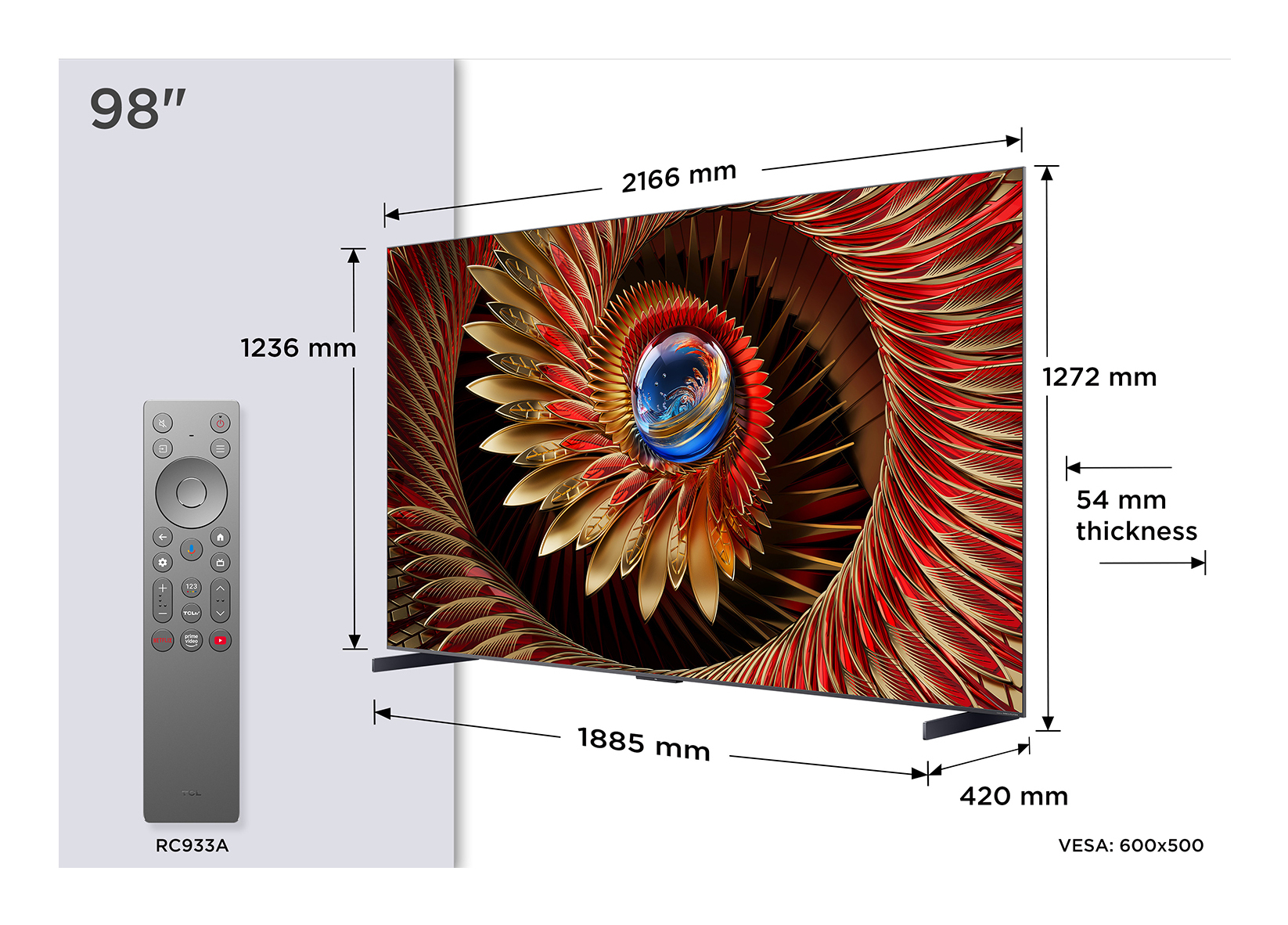 TV Tcl QD Mini LED 98C89K 248 cm 2025 — photo 1