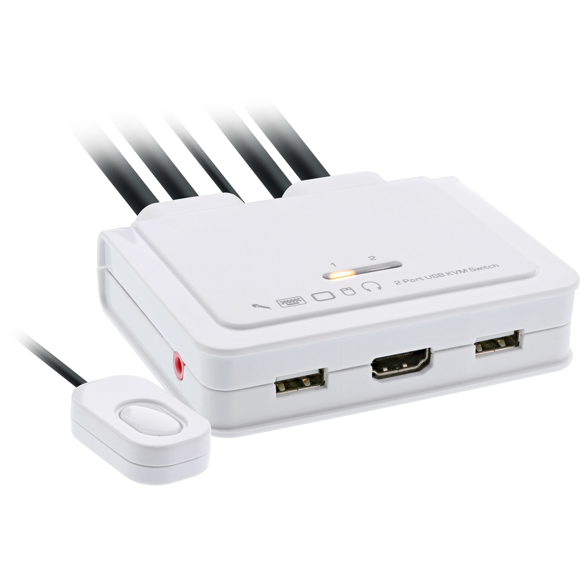 InLine Cable KVM Switch, 2-port, HDMI, 4K, USB, Audio – image 1