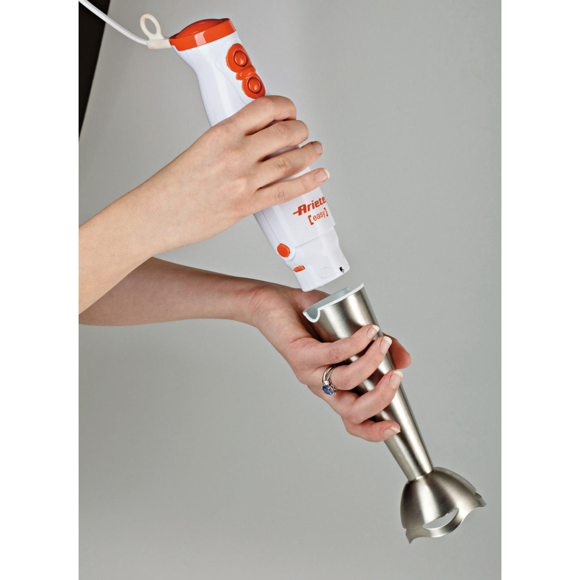 Ariete 881 Pimmy 200 - Immersion blender - Removable stem and stainless steel blades - 2 speeds - 200 Watt - White and Orange – image 3