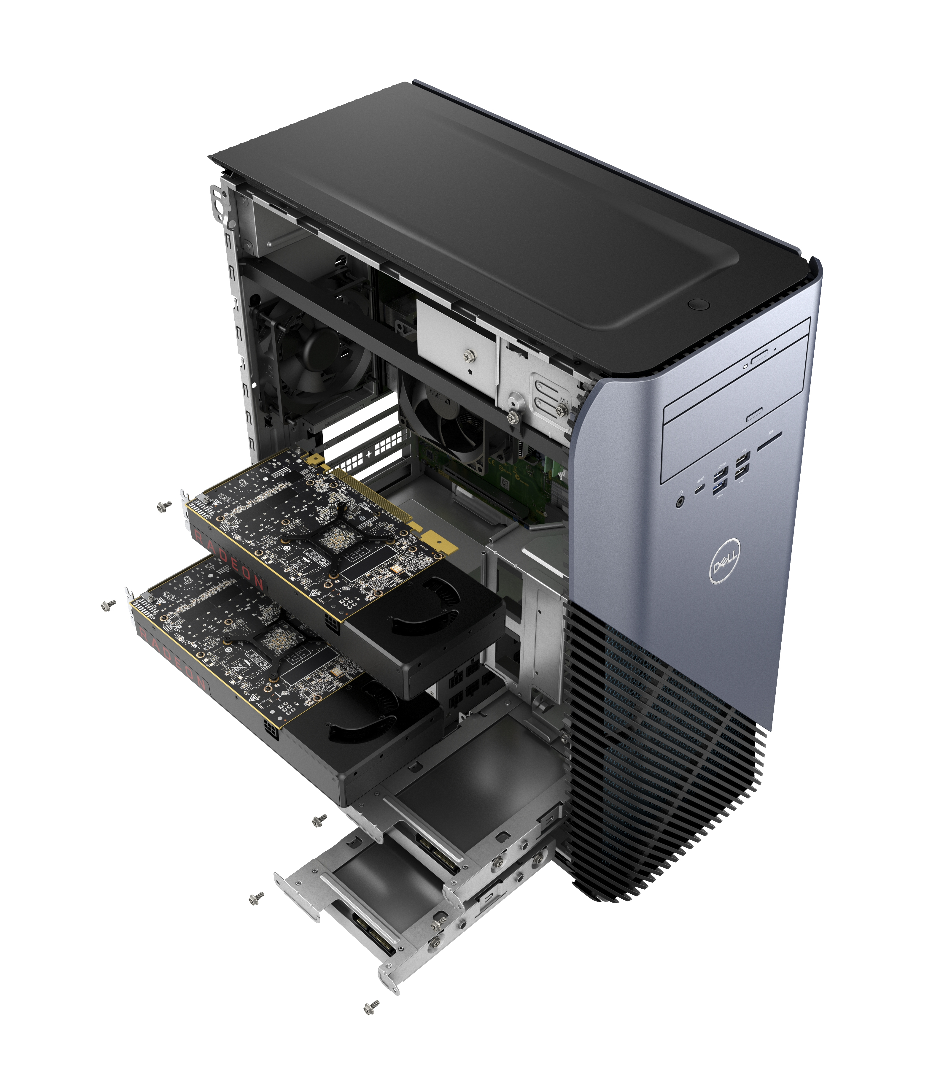 DELL Inspiron 5675 AMD Ryzen™ 7 1700X 8 GB DDR4-SDRAM 1 TB HDD AMD Radeon RX 580 Windows 10 Home Desktop PC Black, Blue image 5