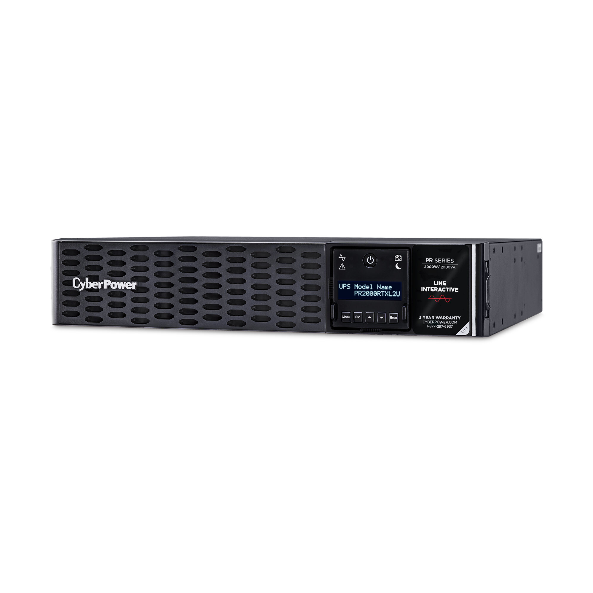 Resim CyberPower PR2000RTXL2UTAA Çizgi-Etkileşimli UPS, 2000VA/2000W, Sinüs Dalgası, 100-125V Giriş, 8x NEMA 5-20R Çıkış, Raf/Kule Tipi