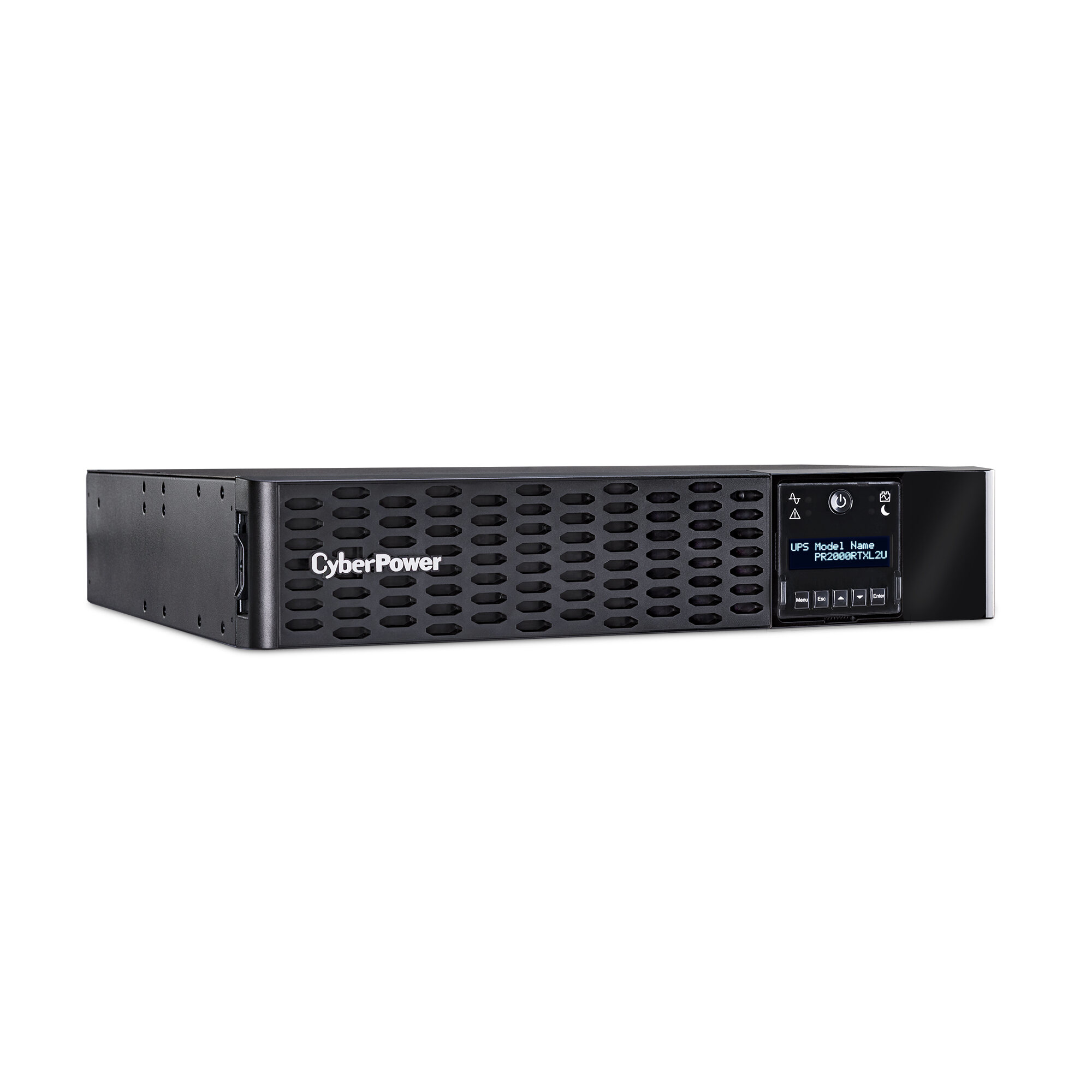 صورة CyberPower PR2000RTXL2UTAA UPS تفاعلي خطي، 2000 فولت أمبير/2000 واط، موجة جيبية، مدخل 100-125 فولت، 8 منافذ NEMA 5-20R، قابل للتركيب على حامل/برج